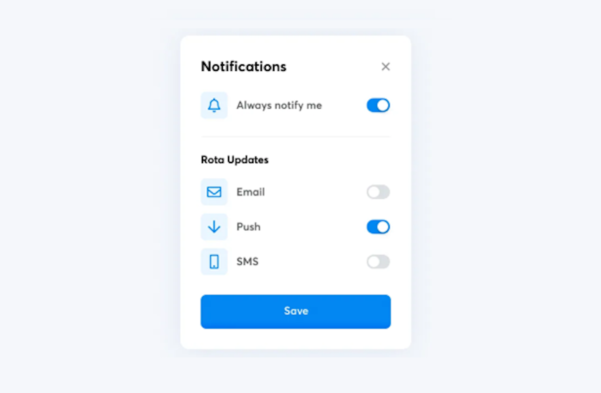 Setting up notifications on RotaCloud mobile app